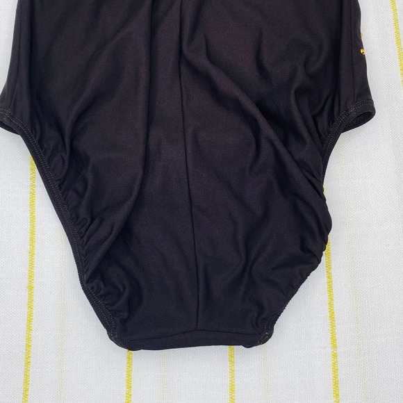 Vintage Longitude Brown and Gold Rhinestone One Piece Swimsuit Womens 8 Resort - Picture 6 of 11